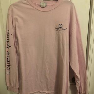 Simply Southern  pink long sleeve tee, size large